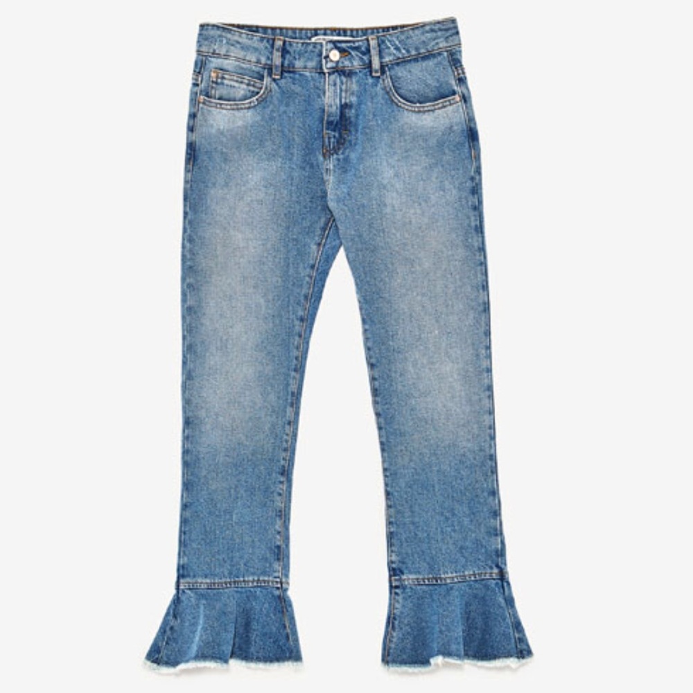 Zara Ruffle Hem Denim